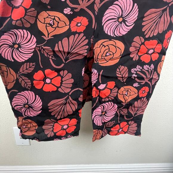 Corey Lynn Calter Floral Midi Black Pink Dress Size 6 Short Flutter Sleeves - Picture 5 of 7